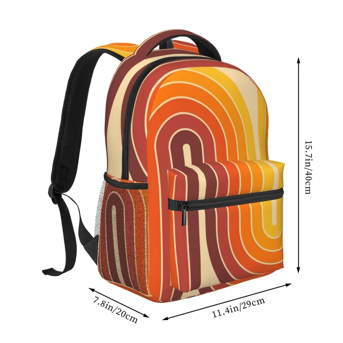 Retro geométrico duplo arco design 522 mochilas adolescente bookbag estudantes saco de escola viagem bolsa de ombro