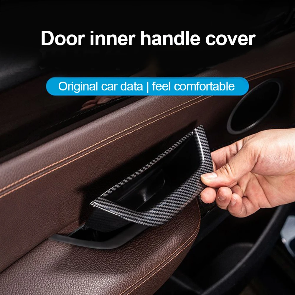 For BMW X3 X4 F25 F26 2010 2011 2012 2013 2014 2015 2016 Car Interior Door Handle Panel Pull Cover LHD Black Beige Carbon Fiber