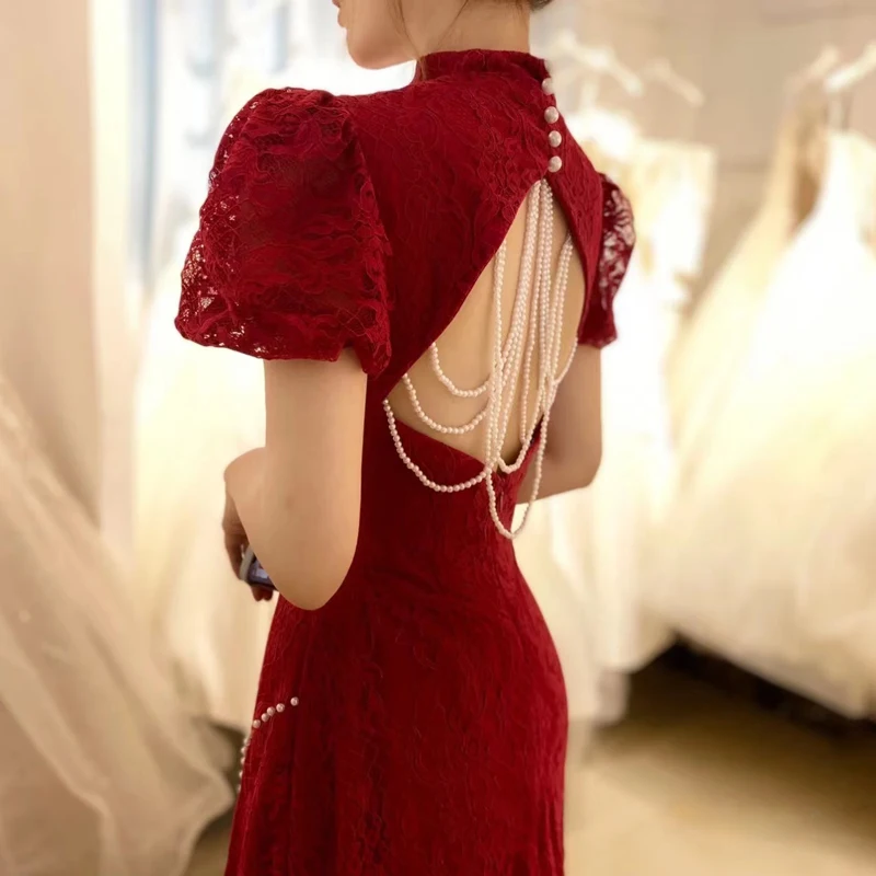 

Ele Young Sle Wedding Dr for Women 2026 New Design Bridal Gown Chinese Retro Personali Wedding Dr