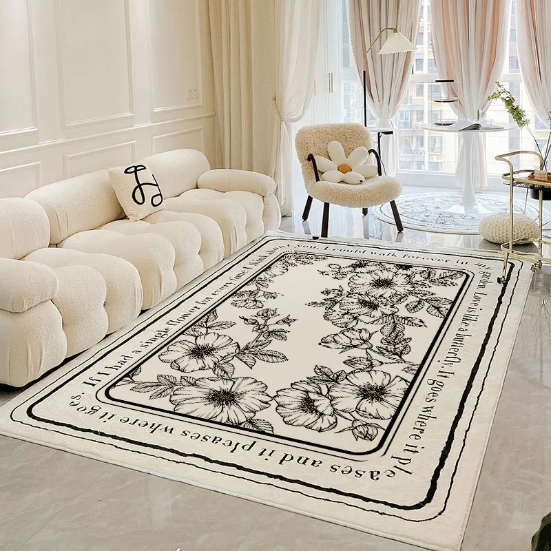 Modern and Simple Living Room Coffee Table Carpet, Nordic Home Bedroom Carpet, Wardrobe Floor Mat