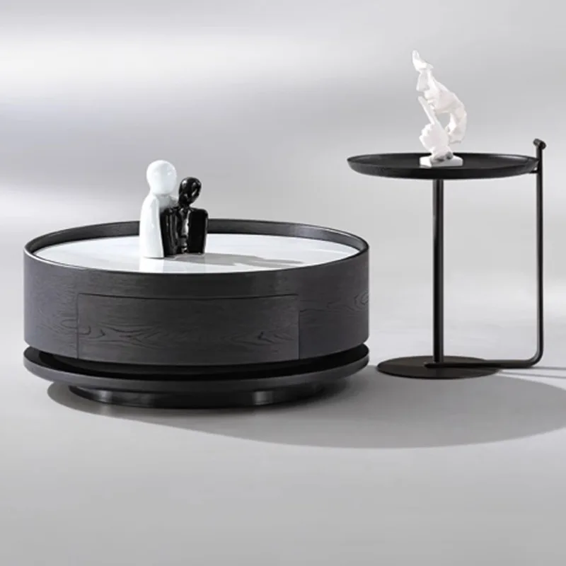 Minimal Italian rock slab coffee table combination rotating living room household small apartment