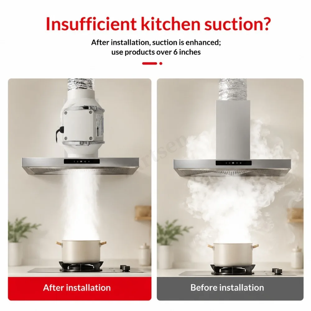 4Inch Two Speed Remote Control Exhaust Fan Silent Inline Pipe Duct Extractor Air Ventilation Blower Kitchen Toilet Wall Booster