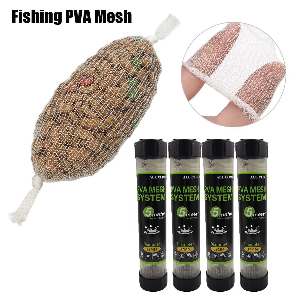 Soluble Bait Wrap Bag Fishing Accessories Fishing Lures Refill Net PVA Lure Mesh Portable for 5/10M 18/25/37MM