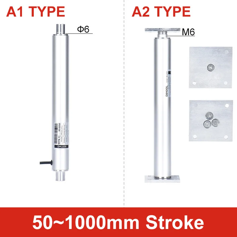 DC12V 24V Electric Linear Actuators 50~1000mm Stroke Motor DHLA35B 2000N 1500N 800N Reciprocate Straight Pen Type