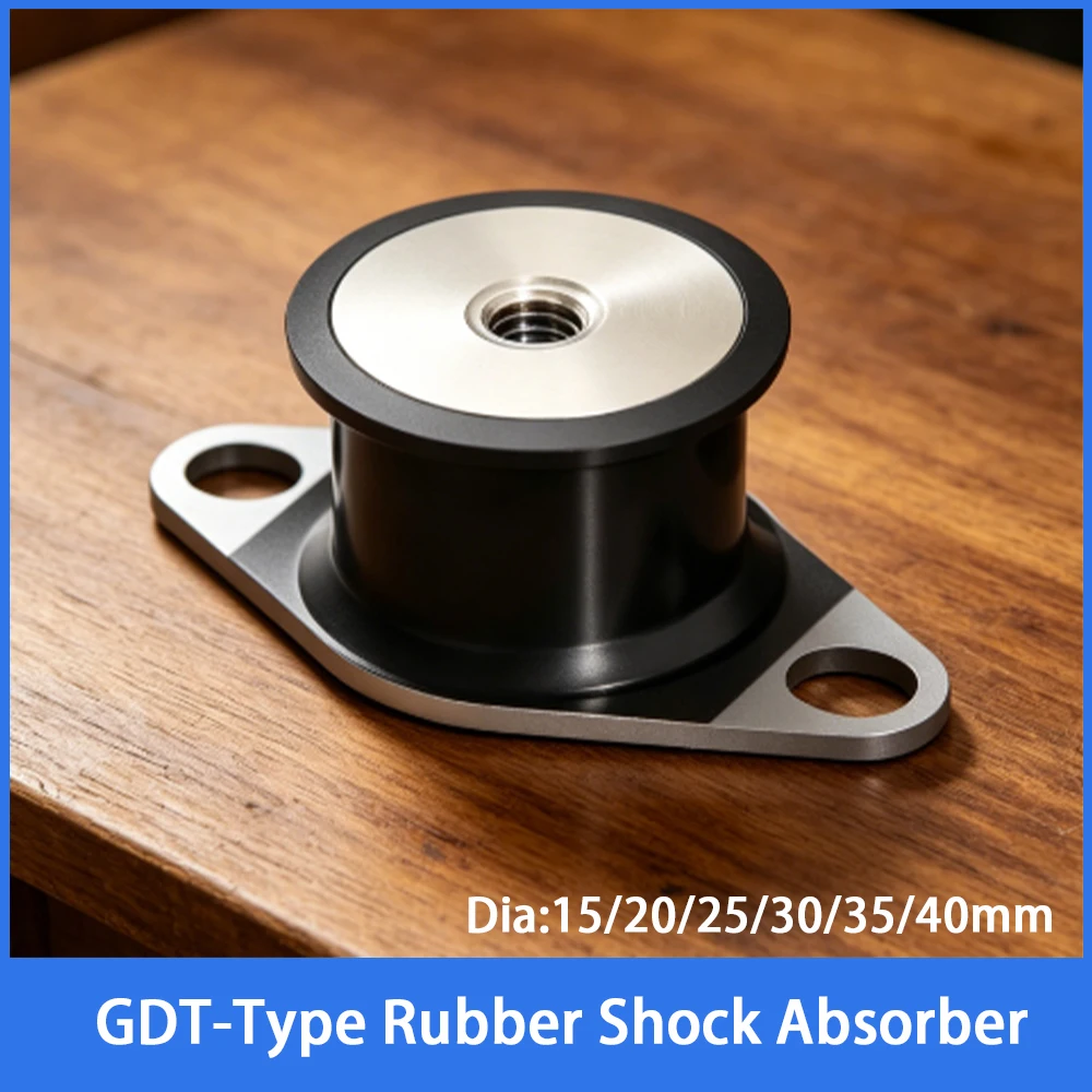 GDT-Type Rubber Shock Absorber Dia15/20/25/30/35/40mm M6 M8 External Thread Anti-Vibration Isolation Mount for Motor Pump Fan