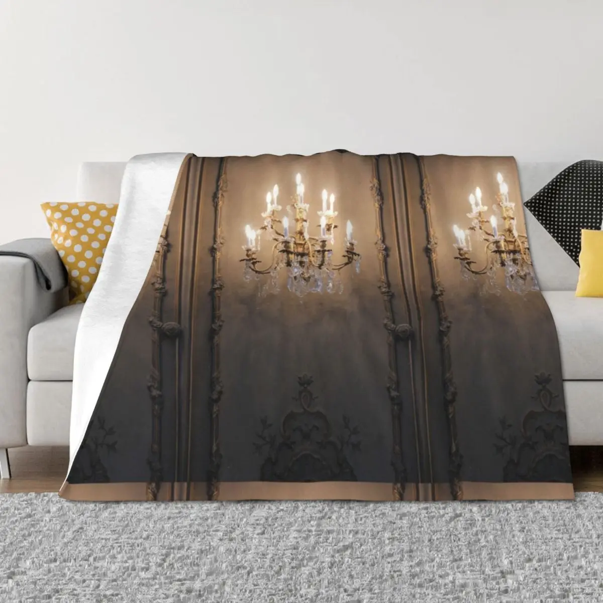 

Elegant Gold Chandelier Throw Blanket Summer Beddings Soft Plaid For Baby Blankets