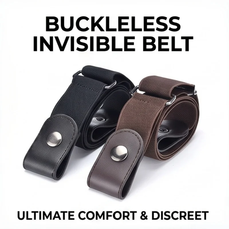 Simple Fashion Elastic Lazy Invisible Woven Belt Adjustable Length Uni Seamless Daily Jeans Waist Strap