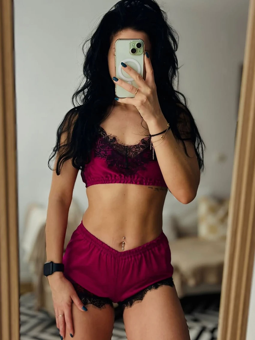 Marthaqiqi Casual Women Nightgowns Set Tank Top Pajamas Crop Top Sleepwear Spaghetti Strap Nightwear Shorts Casual Nightie Suits