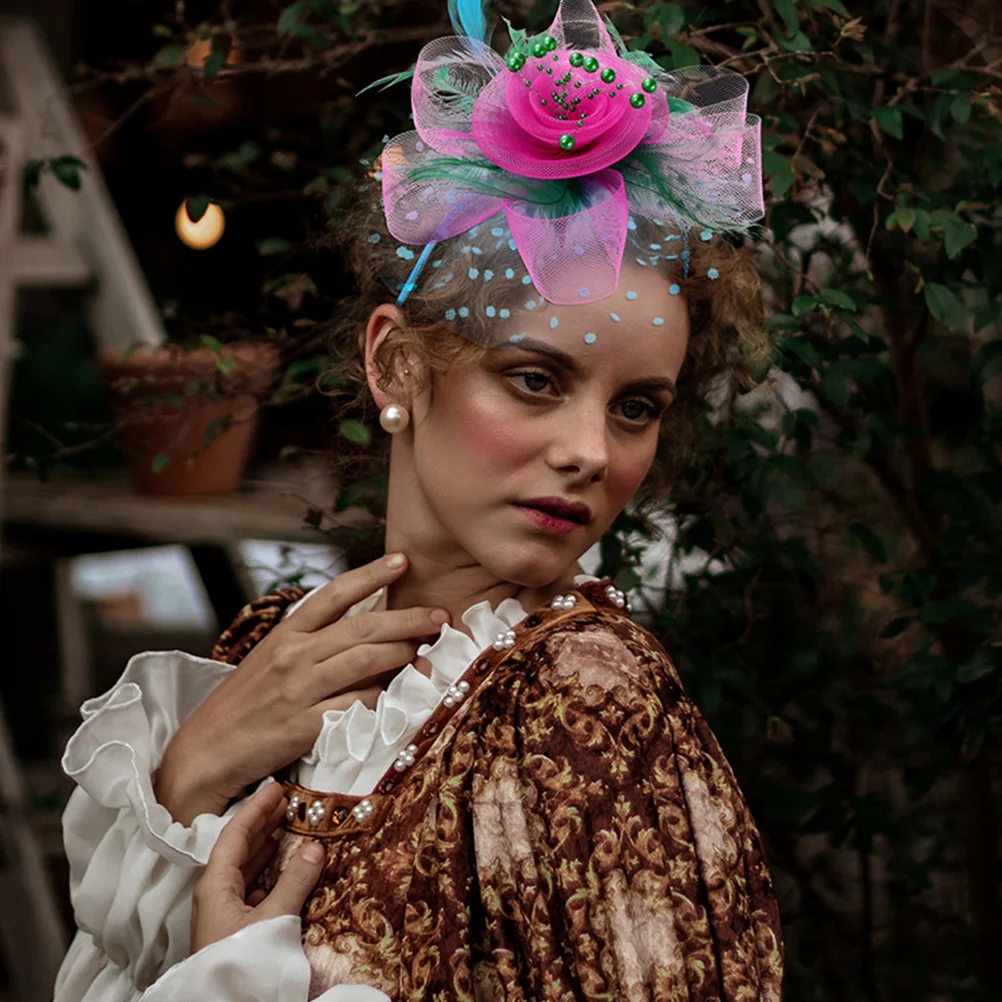 

3pcs Fascinator Hair Accessory Mesh Headb Hairb Vintage Cocktail Hat Tea Party Bridal Wedding Banquet