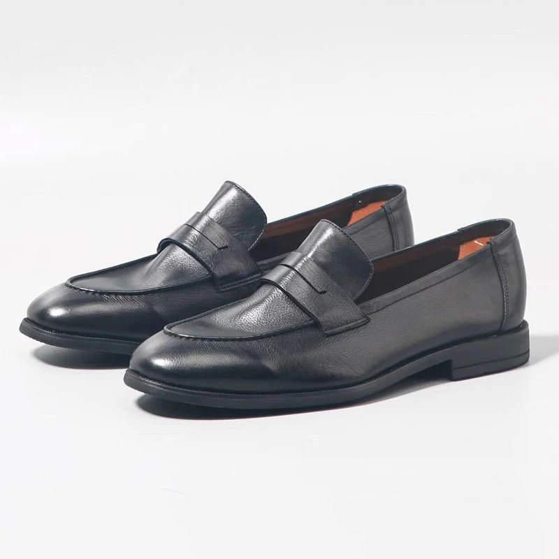 Spring Autumn New Mens Business Formal Genuine Leather Loafer Shoe Round Toe Low Top Breathable Causal Driving Trendy Male Shoes