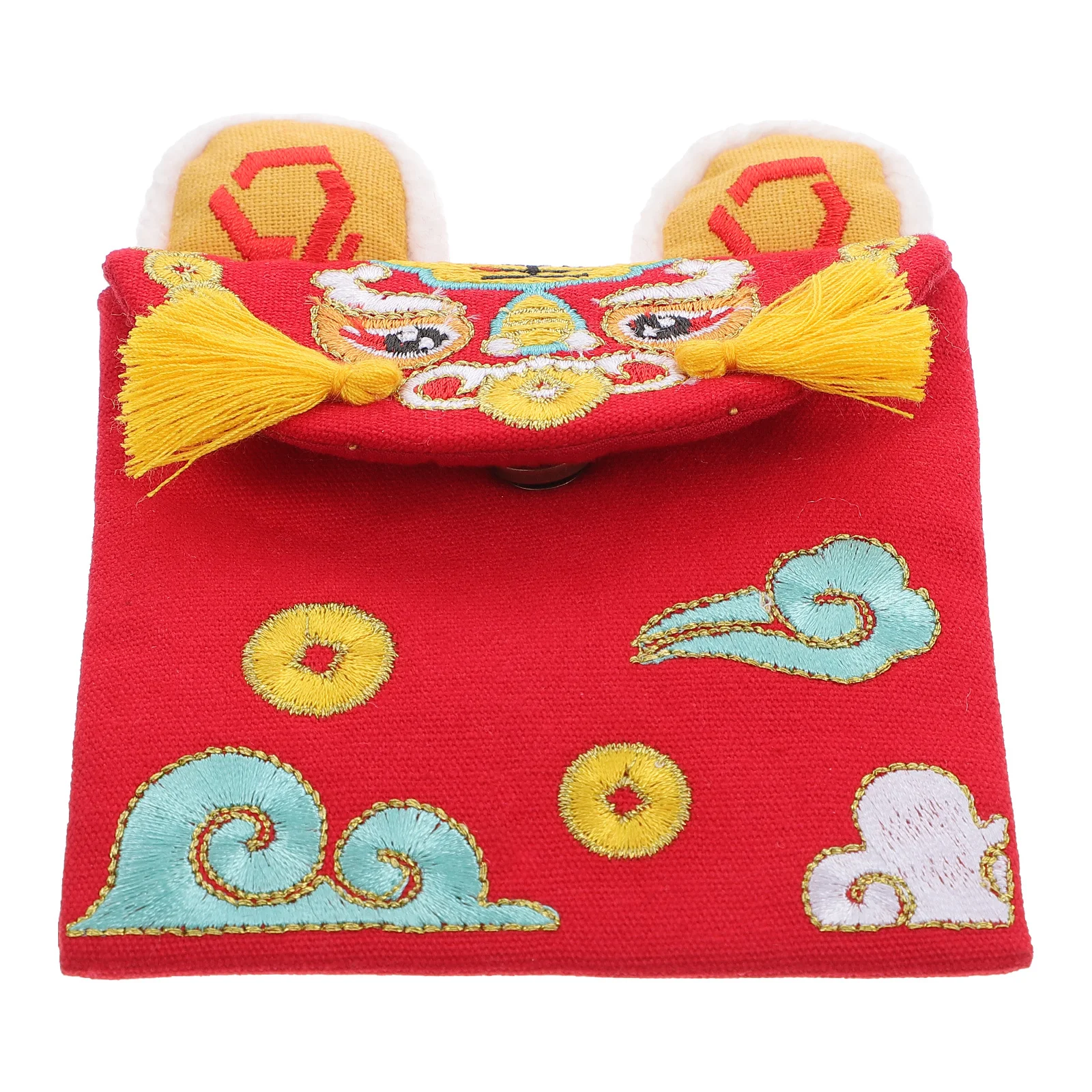 

Вышитый холст, красный пакет, год тигра, мультяшный дизайн, весенний фестиваль, вечеринка, красный конверт, пакет денег, весенний мешок для денег