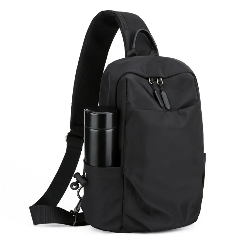 

Casual Sling Bag for Men Black Mens Crossbody Bag Waterproof Shoulder Backpack Chest Bags Casual Daypack for Hiking Travel
