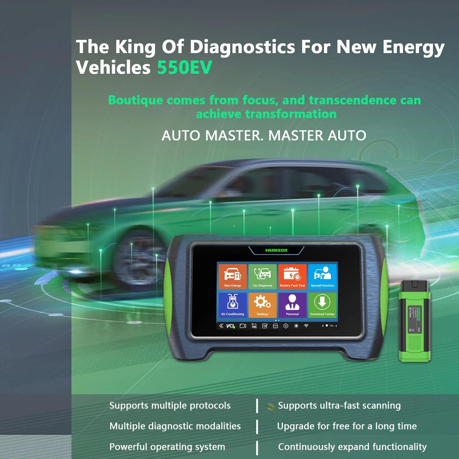 550EV New Energy Vehicle Diagnostic Tool for for 98% Brands (Tesla BYD Karry) Battery Pack Hybrid Compressor Testing