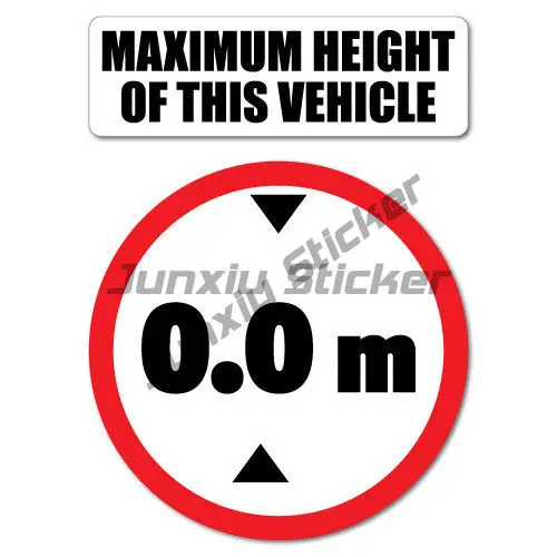 

Maximum Height of This Vehicle Sticker Decal Car Vehicle Signa...