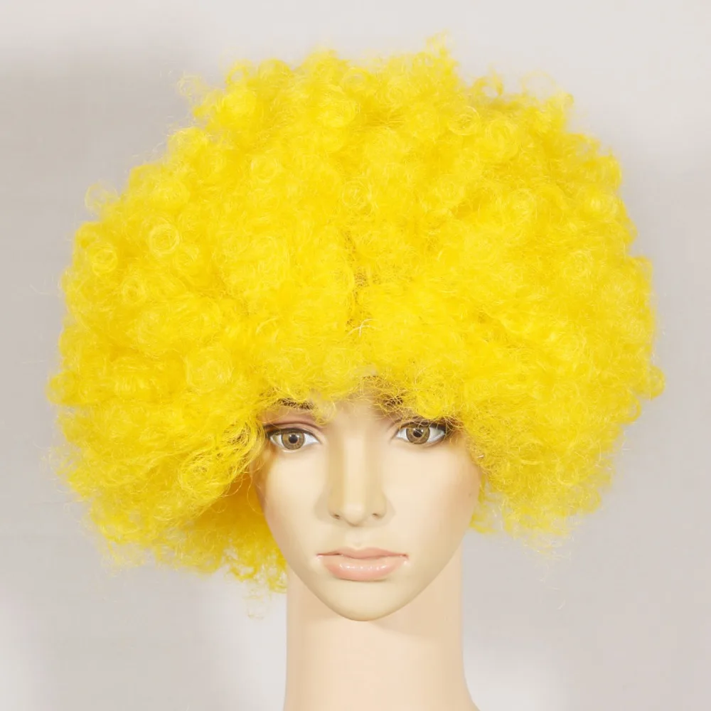 80s شعر مستعار مجعد مستدير مهرج غطاء الرأس تأثيري الاطفال الكبار انفجار قبعة عيد الأطفال اكسسوارات الحفلات قبعة الحفلات الديكور