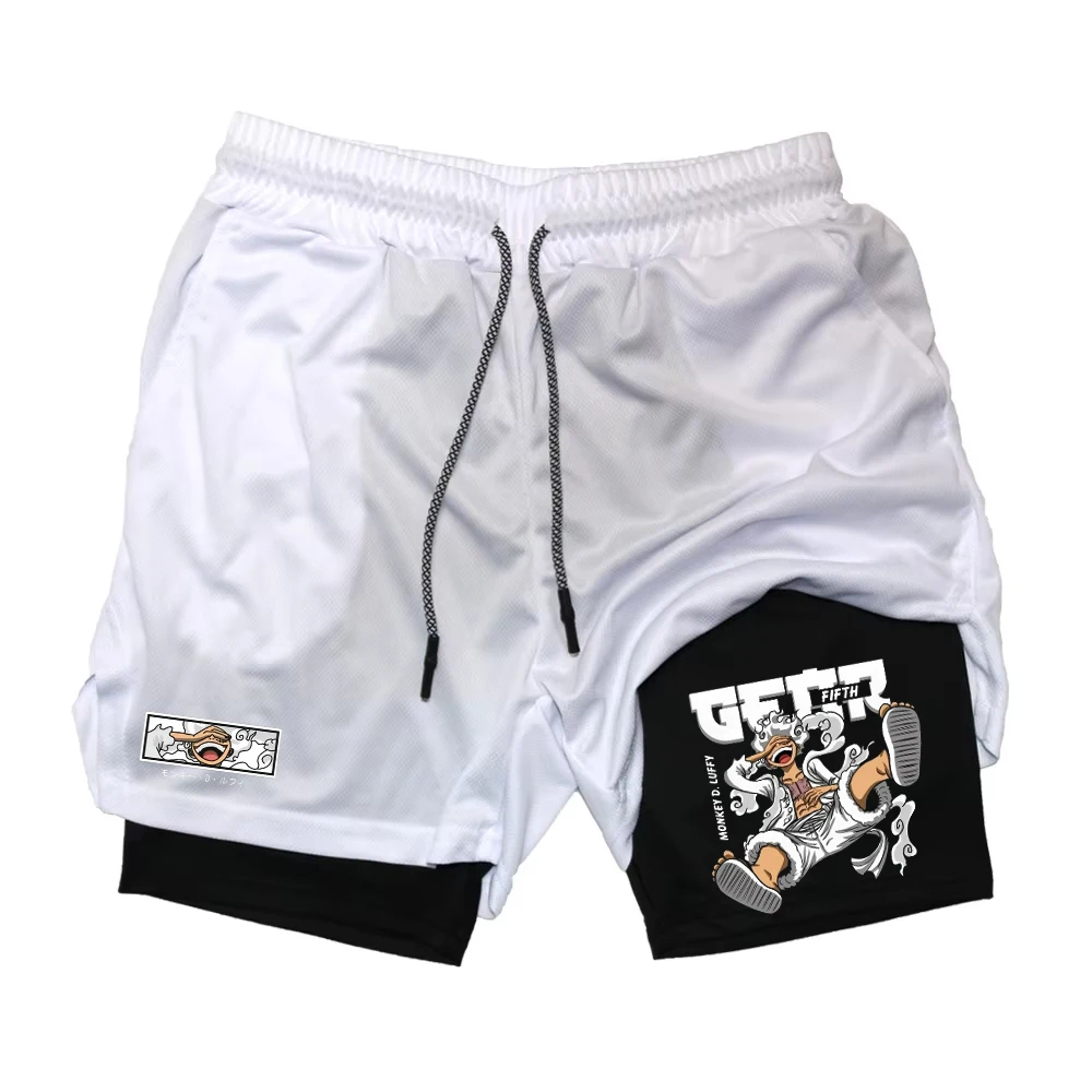

Y2K Performance Shorts Men Printed GYM Casual Sports Compression Workout Running Mesh 2 In 1 Sport Short Pants RL0353
