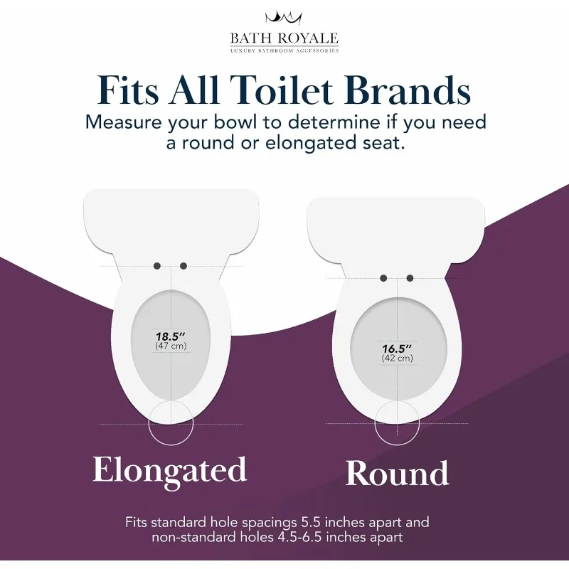 plasticToilet Seat (Round or Elongated), Slow Close (Soft Close, Quiet Close), Stain-Resistant and Easy to Clean