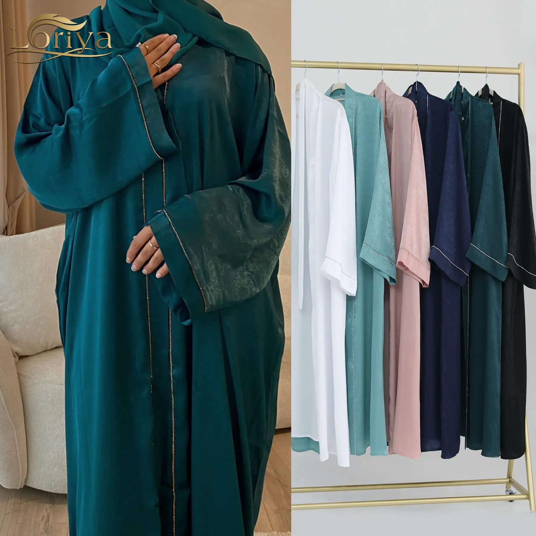 

Daily Pure Color Long Cardigan Robe LR707 Dubai Sle Autumn Season Chinese Origin Long Sve Men's Faion Set
