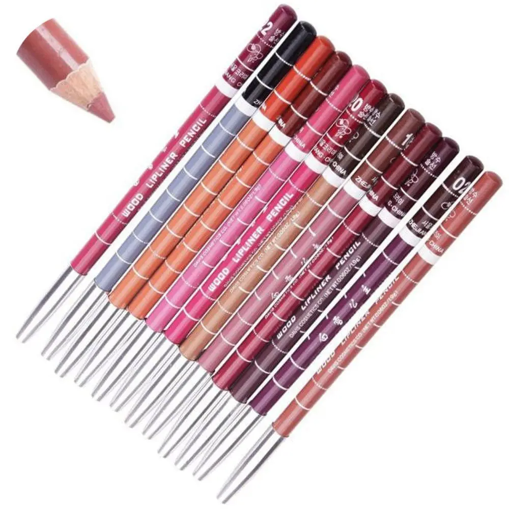Por lápis lápis cosmético peças profissionais batom ferramenta cores pçs forro lábio lipliner à prova dwaterproof água