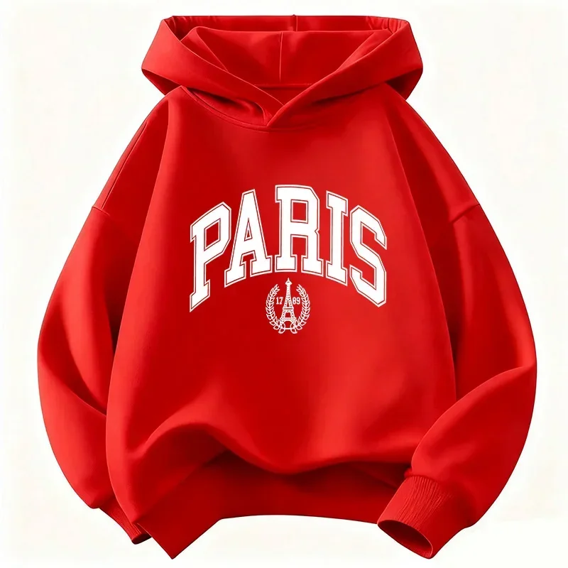 Neues Herbst-/Winter-Kapuzensweatshirt für Kinder, Pariser Design, stilvolles Weihnachtsgeschenk, unisex, Herbst-/Winter-Stil. – Detail 5