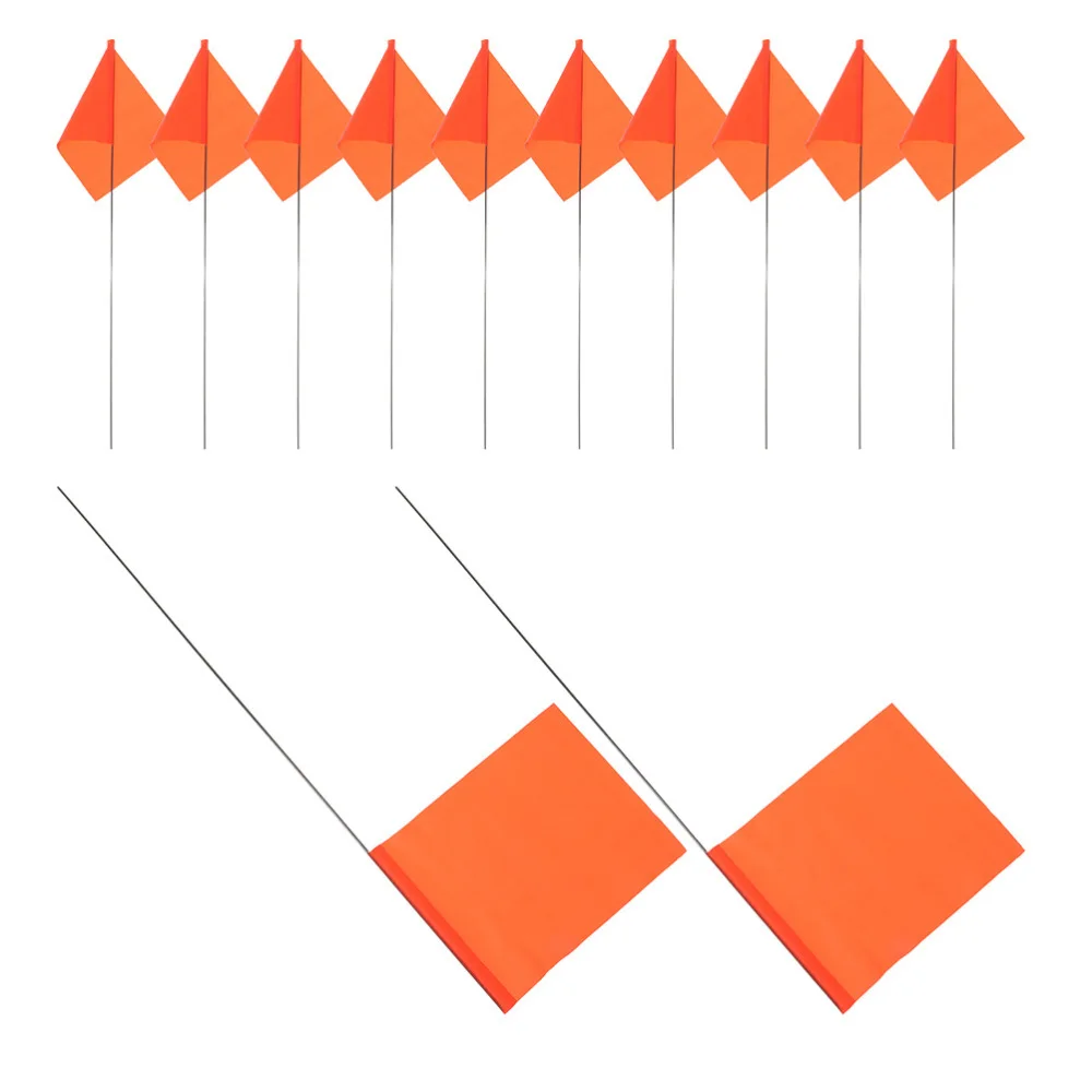 Orange PVC Flags Garden Marking Tool Survey Stake For Landscape Irrigation System Construction Site Boundary Identification