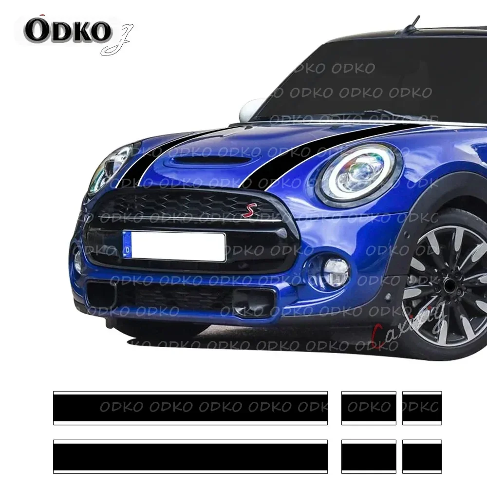 

Стайлинг автомобиля, капот, полосы, наклейка на крышку двигателя, наклейки для Mini Cooper R50 R52 R53 R56 R57 F55 F56 F56 Hatch, аксессуары