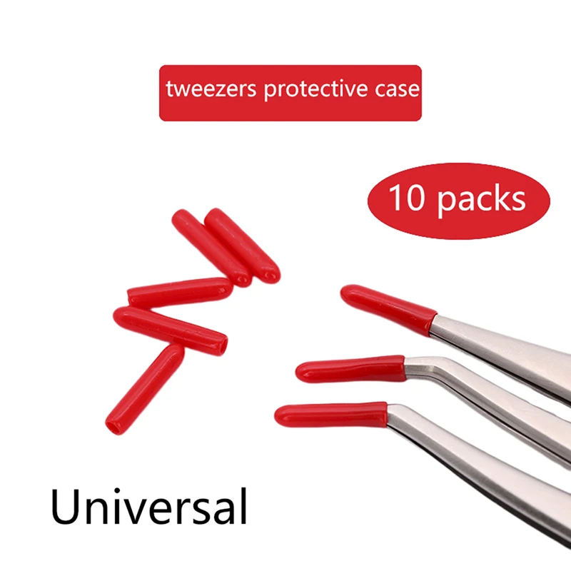 10Pcs Grafting Eyelashes Tweezers Rubber Covers Tweezers Tips Protect Case Prevent Tweezer From Hit Lashes Auxiliary Tools