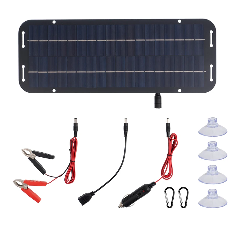 12V Solar Panel Kit Waterproof Portable Solar Panel Battery Charger Polycrystalline Solar Cell Charger for RVs Campers Boats