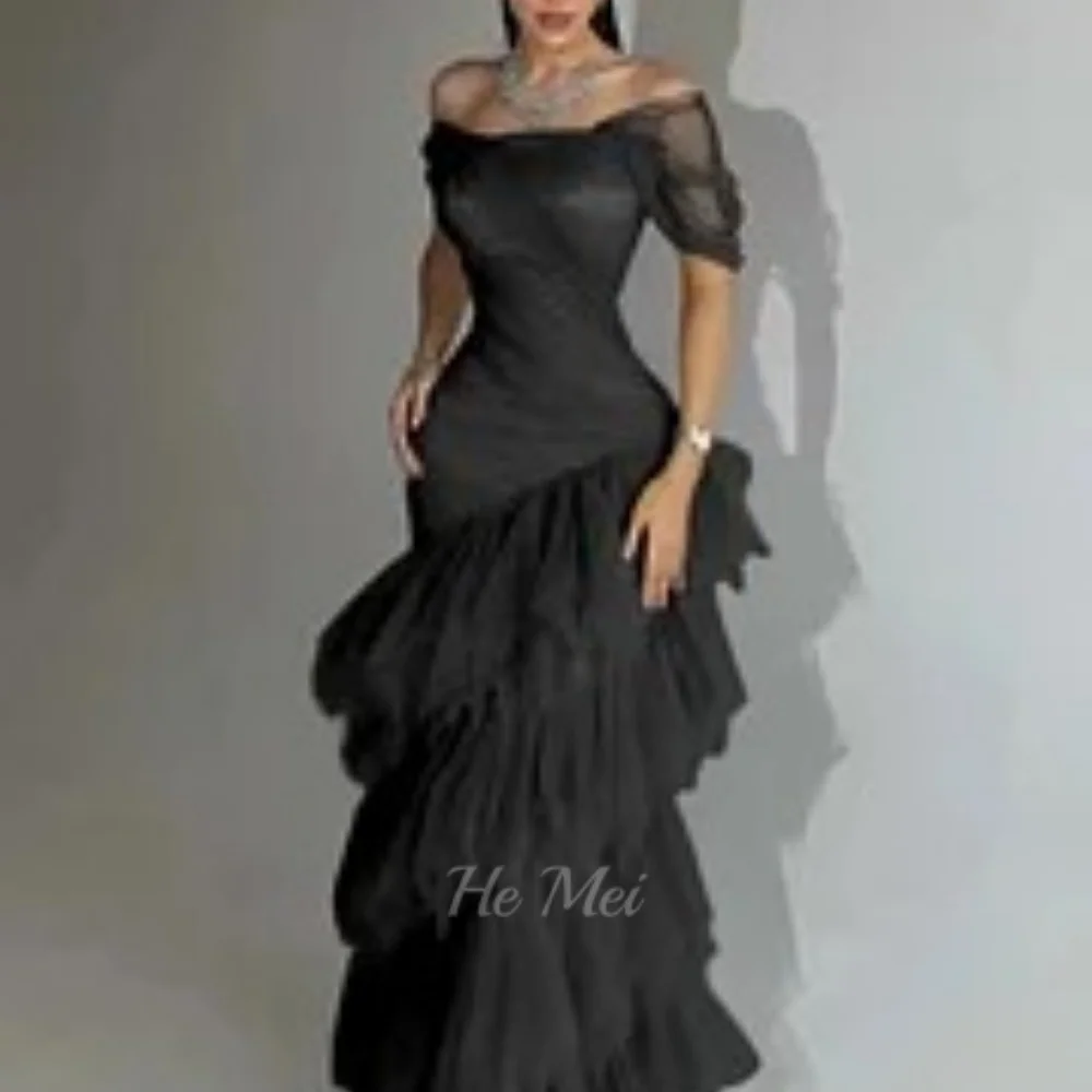 Sukienki balowe bez ramiączek HM, romantyczne, szyte na miarę, tiulowe, warstwowe suknie wieczorowe, sukienki na imprezę z odkrytymi ramionami, Vestidos De Novia