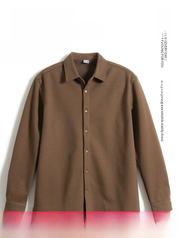 

Men's Thi Woolen irt Autumn Winter Loose Warm Anti-Wrinkle Long Sve Faionable Urban Sle Home Daily Commute Polyest...