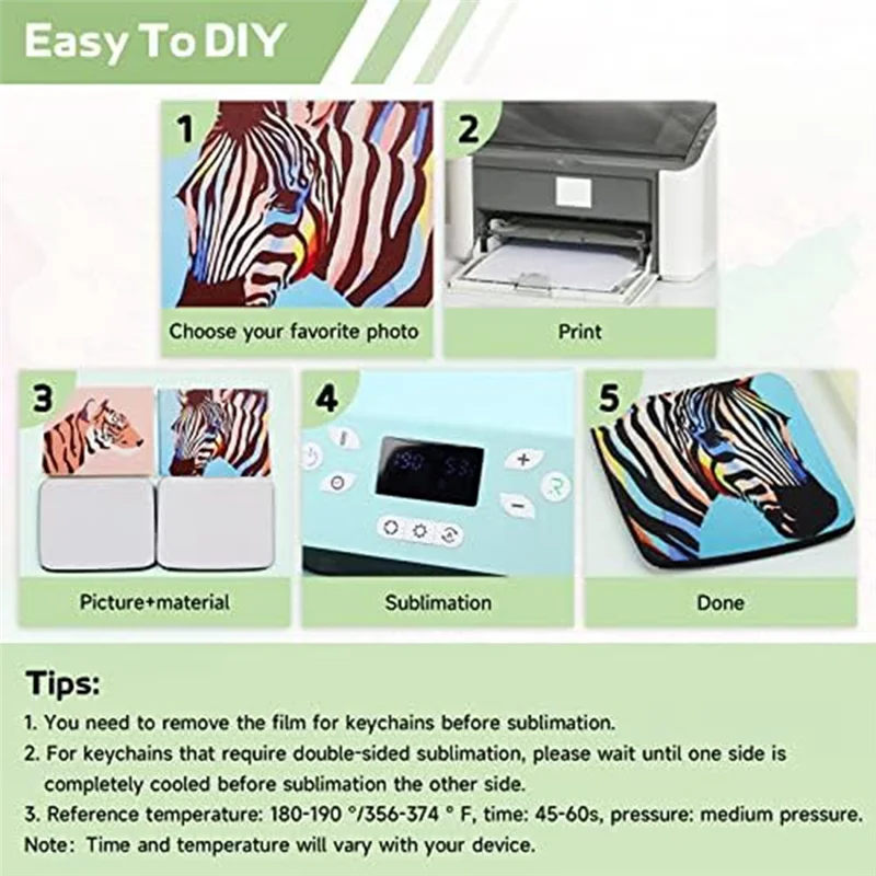 B-T 76Pcs Sublimation Blanks Products,DIY MDF Sublimation Keychain Blanks with Metal Chain,For Custom Design Work,Gifts
