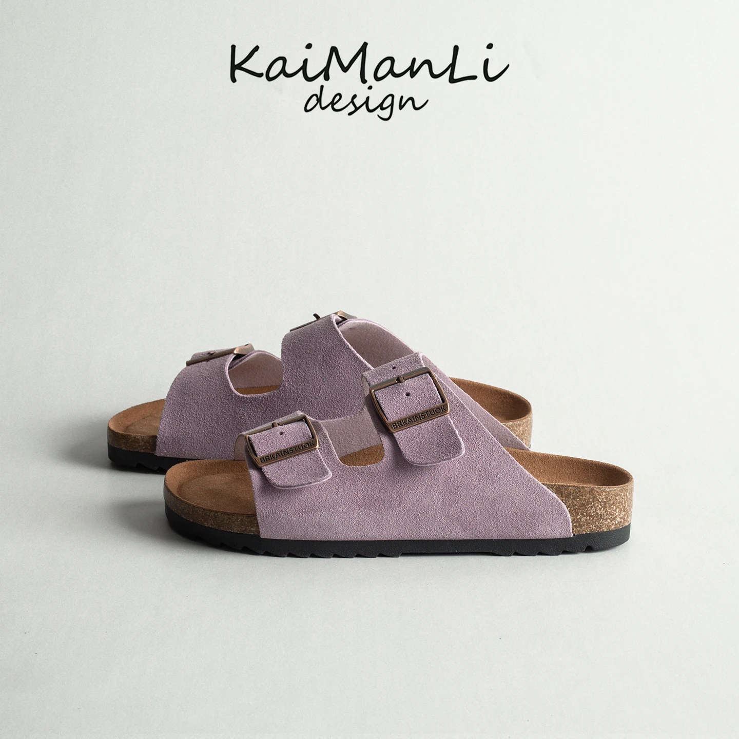 

Genuine Leather Thick Heel Cork Women's Outdoor Summer New Open Toe Casual Versatile Cork Slippers Shoes