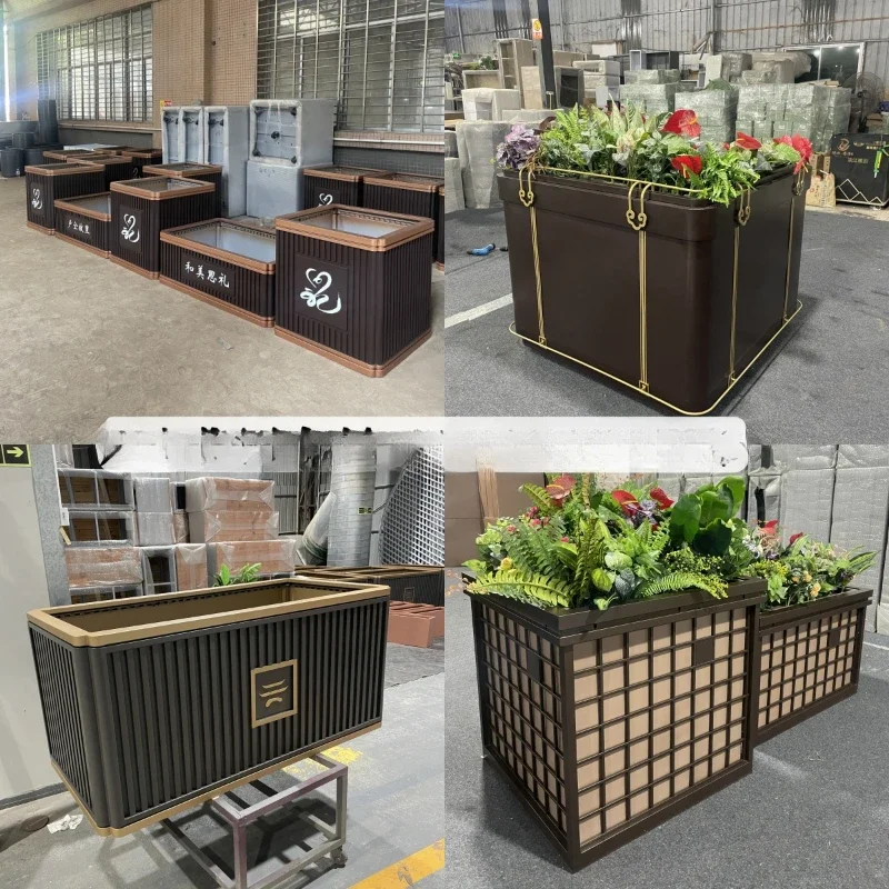 

Outdoor wrought iron flower box fence outdoor pendulum street stainless steel flower slot rectangular