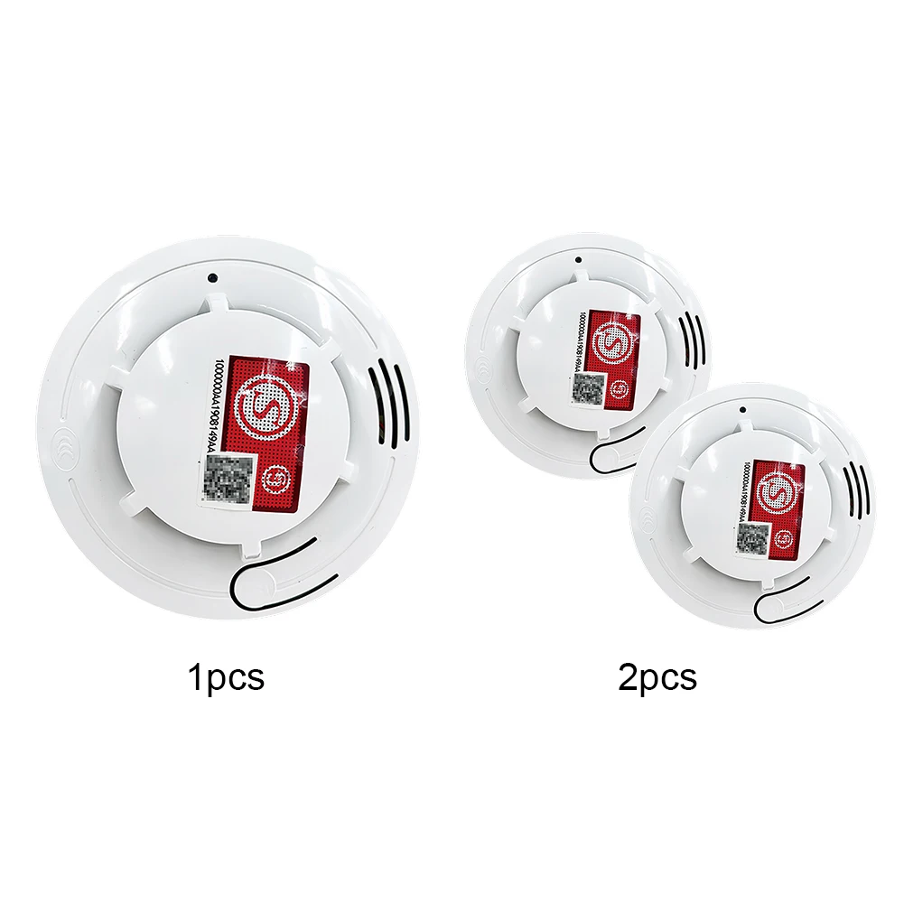 1/2Pcs Fire Protection Smoke Detector Home Fire Alarm Smoke Detector with Batteries Fire Detector Alarm Home Security System