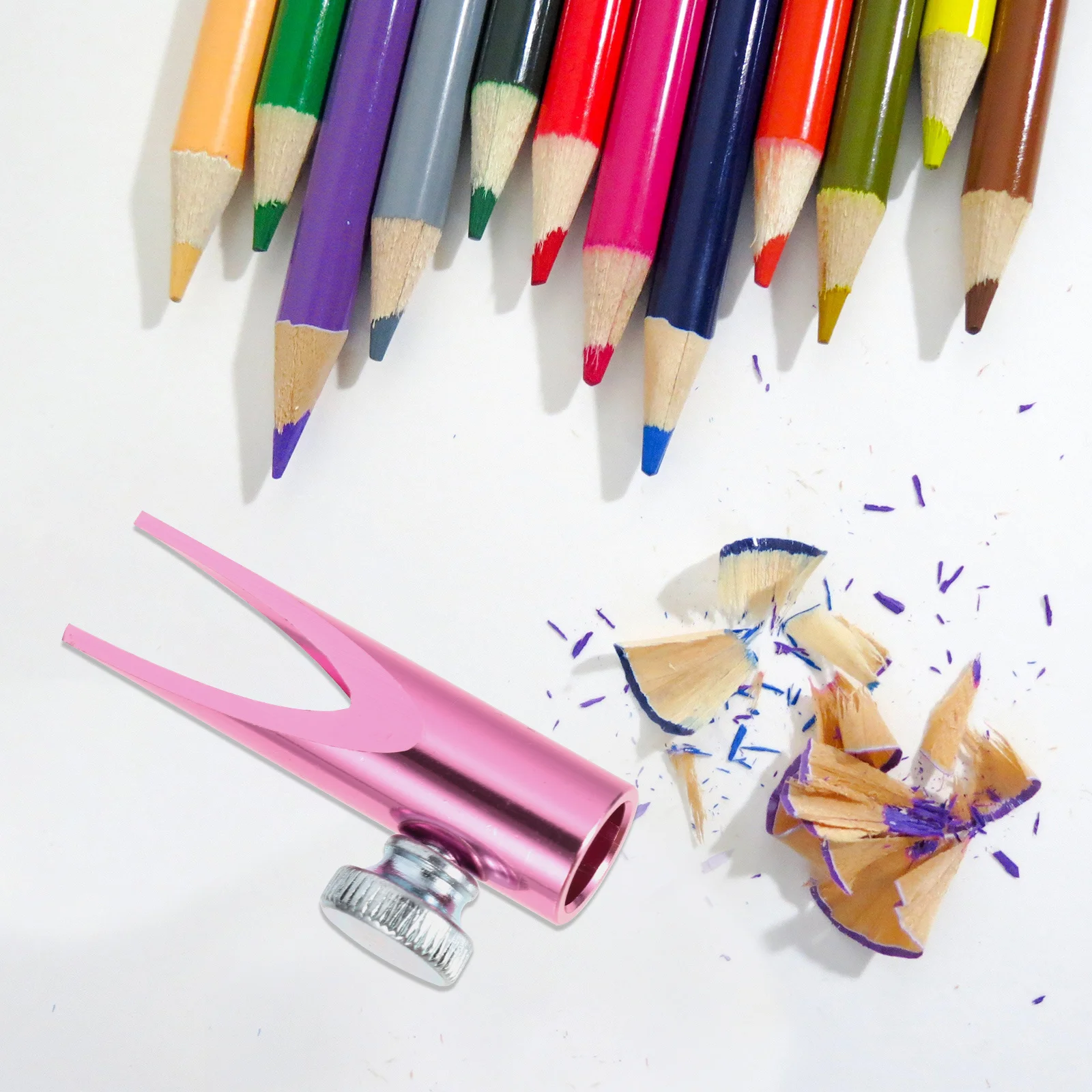 مبراة أقلام الحواجب المدمجة، مبراة أقلام مكياج يدوية لأدوات تحديد العيون المحمولة