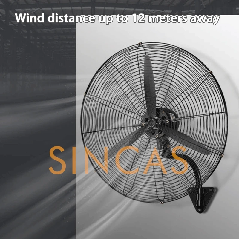 Wall Mounted Industrial Fan Metal Blade High Velocity Fan Wired Remote Control Powerful Airflow Industrial Factory Warehouse Fan