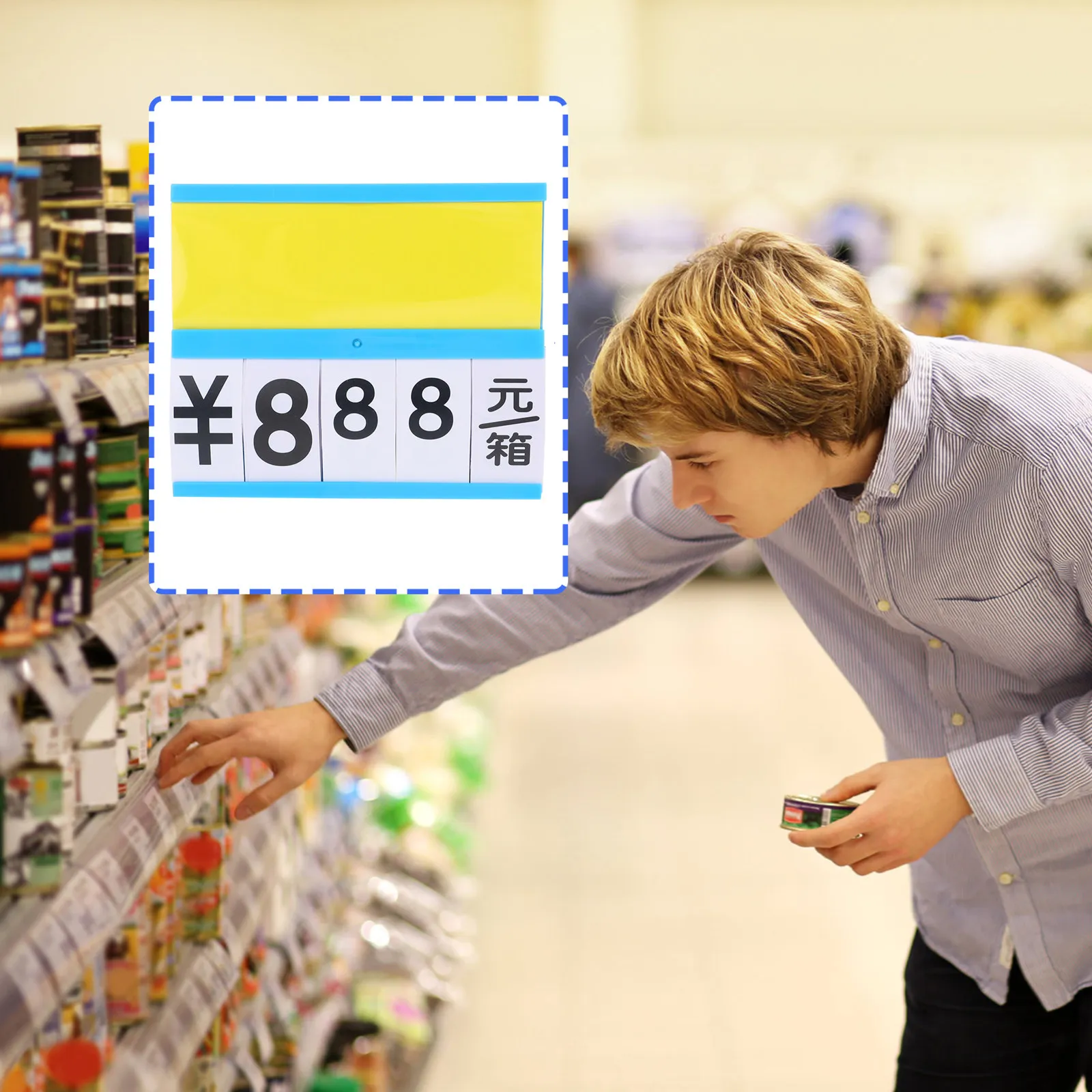 

4Pcs Price Tags Plastic Supermarket Erasable Hanging for Fruit Vegetable Meat Display Useful Price Signs with Number Cards