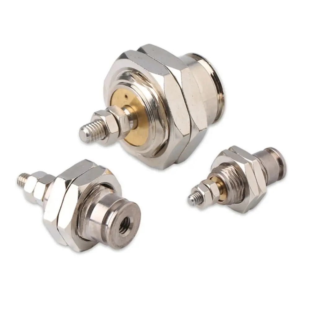 1Pcs Bore 6/10/15mm CJPB Pneumatic Cylinder Stroke 5-20mm Single Acting Thread Pneumatic Cylinder Silver Tone Spring Return