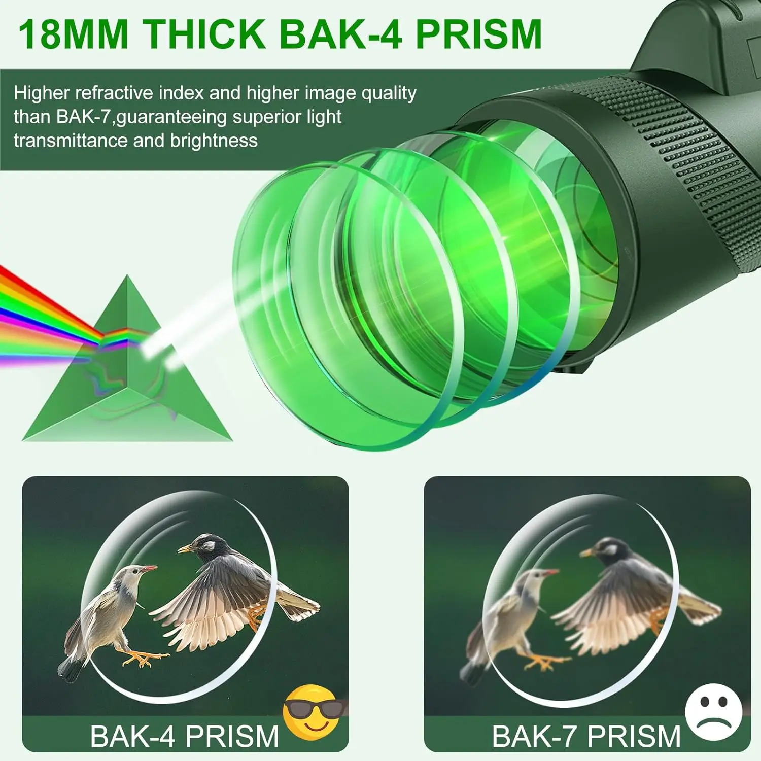 Imagem -02 - Telescópio Monocular Portátil para Adultos Monóculos hd Monocular de Alta Potência para Smartphone Compacto e Impermeável 80x100
