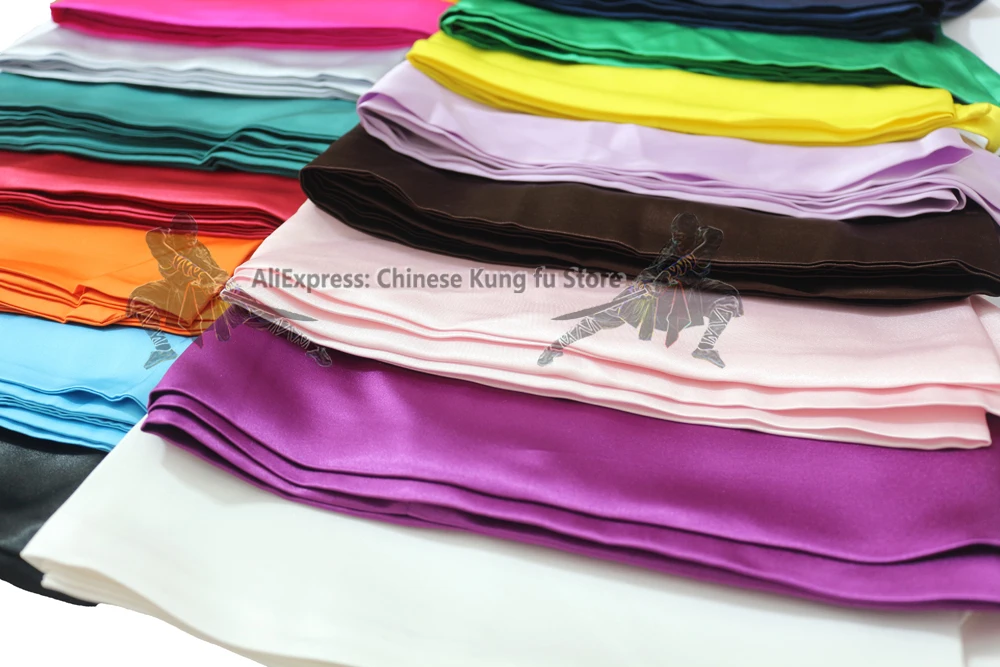 High Quality Silk Satin Wushu Kung fu Belt Martial arts Tai chi Wing Chun Sashes 20 Colors