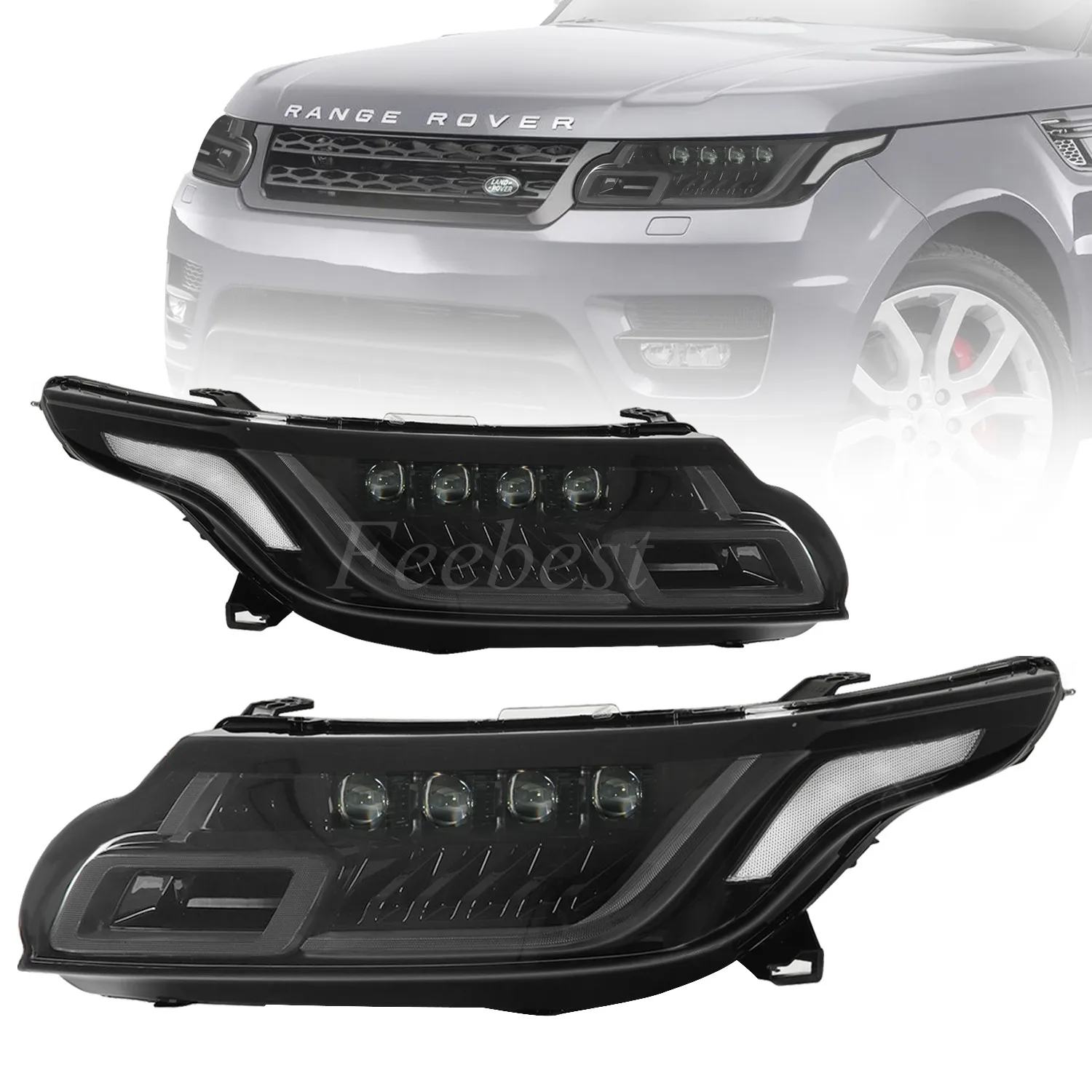 

LED 4 Lens L494 Front Lamp Headlight For Land Rover Range Rover Sport HSE 4dr SUV 2014 2015 2016 2017 Head Light Direct Upgrade