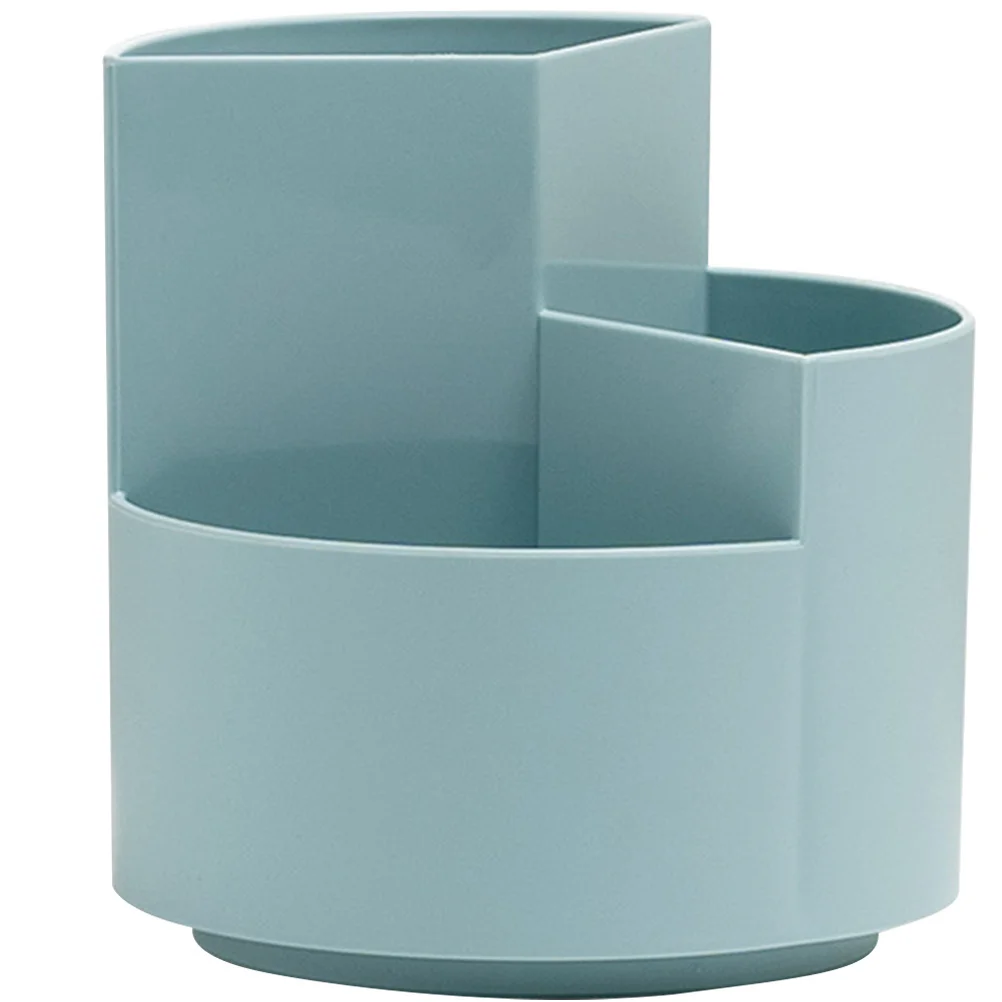 

1pcs Rotating Pen Holder 3-Compartments Storage Box For Desk Makeup Brushes Lipstick Nail Polish Organizer Desktop Stationery