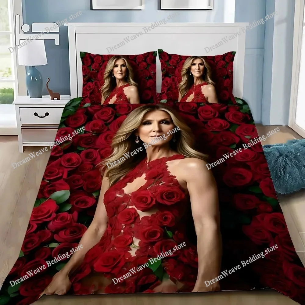 

3D Print Celine Dion Bedding Set Boys Girls Twin Queen King Size Duvet Cover Pillowcase Bed Boys Adult Home Textileextile