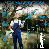 Brushless Motor Tree Pruner 2 IN 1 Electric Pruning Shears Cordless with Pole for Makita 18V Battery