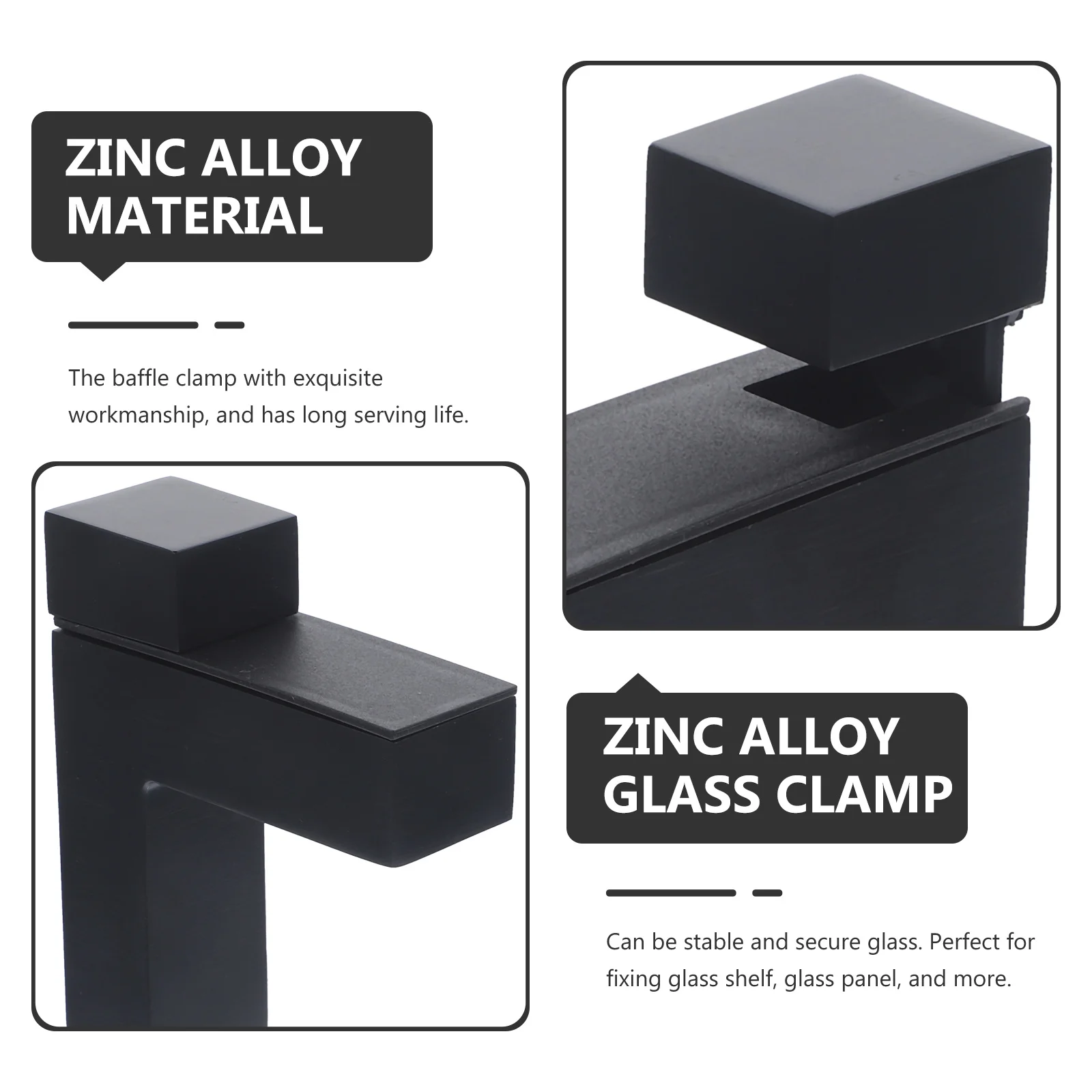 

Glass Clamp Zinc Alloy Durable Frameless Partition Divider Retainer Clip for Glass Panel Shelf Mounting Bracket Indoor Outdoor