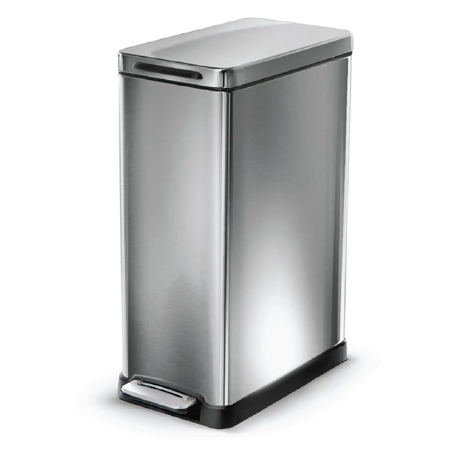 

12 Gallon Slim Kitchen Trash Can, Stainless Steel, Step Pedal, 45 Liter