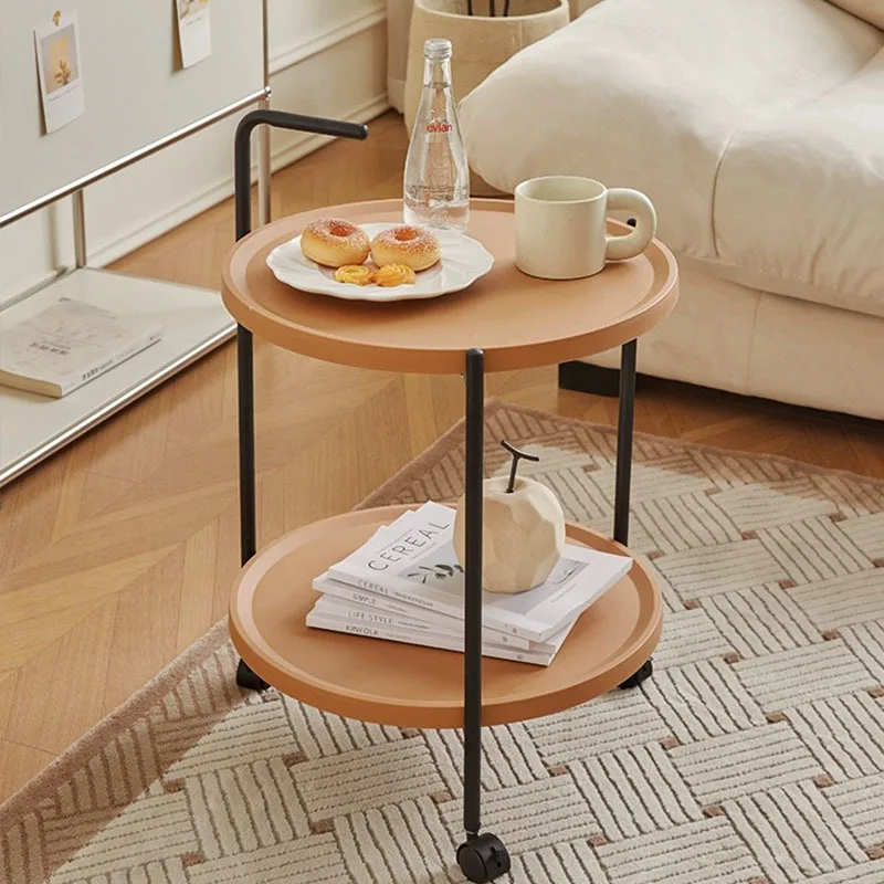 

Internet celebrity double decker cart with a few small tables by the side, living room small round table