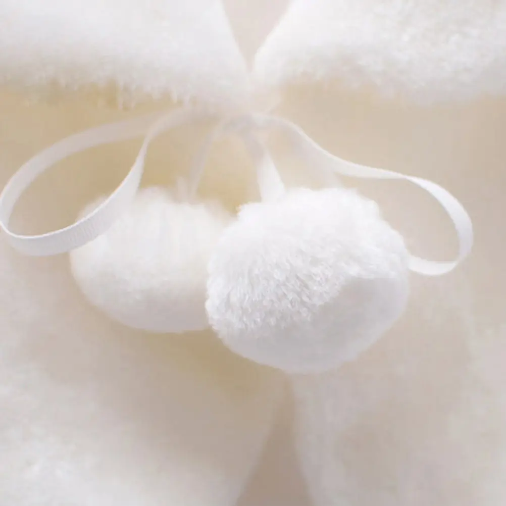 1Pcs Children Winter Tippet Flower Elegant Warm Shawl White Size M Wedding Party Photo Prop Flower Children Tippet