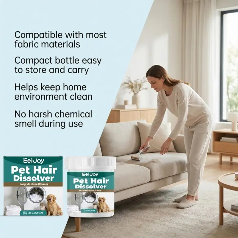Multipurpose Pet Hair Dissolving Agent Compatibility With Standard Detergents 
