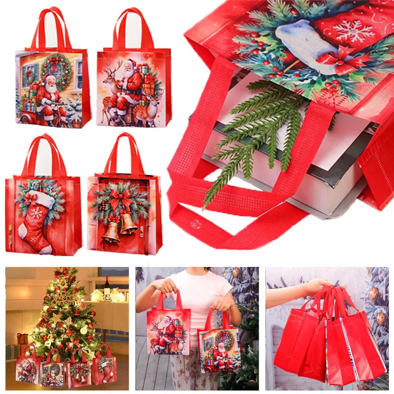 

Christmas Non-woven Fabric Bags Snowman Santa Claus Gifts Candy Packing Bags Christmas Decorations Cookie Snack Decoration Bags